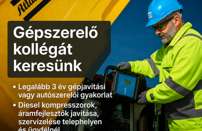Gépszerelő kollegát keresünk