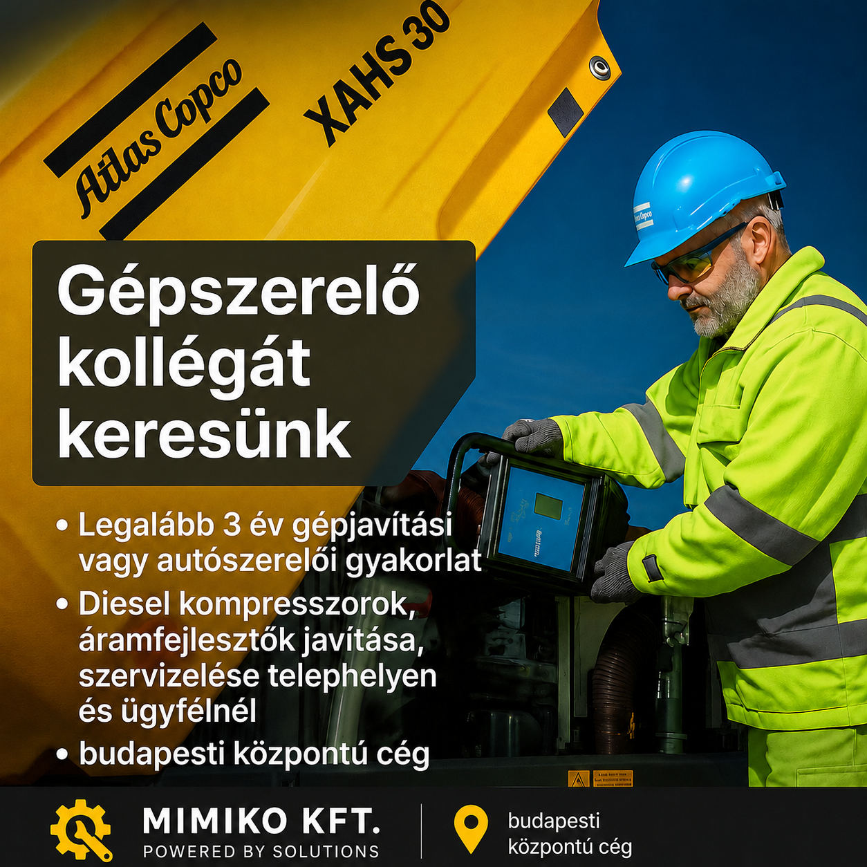 Gépszerelő kollegát keresünk