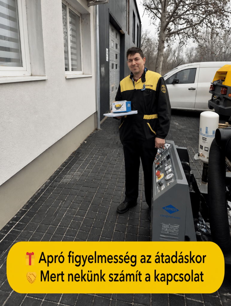 Atlas Copco gépátadás a való életben